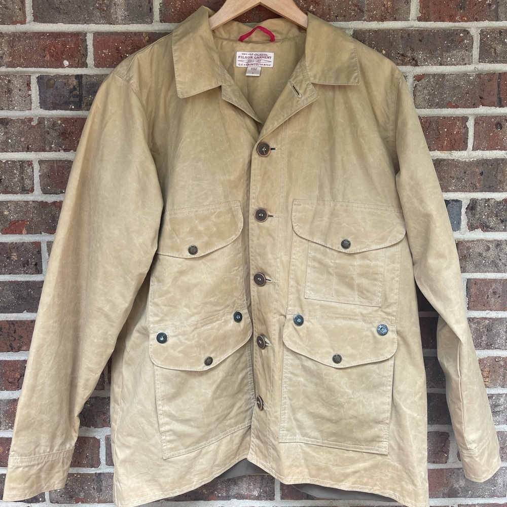 Filson 10475 Soy Wax Cape Cruiser, Tan, Size Large